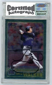 2001 Topps Chrome Larry Walker IP auto Cards and Game in cased with COA sticker - Picture 1 of 2