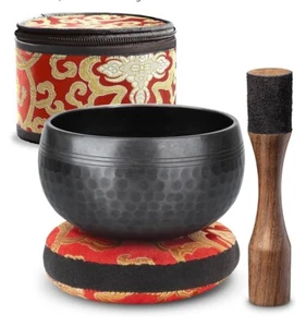 Silent Mind - Tibetan Singing Bowl / Blue gratitude Bowl With Case - Picture 1 of 1