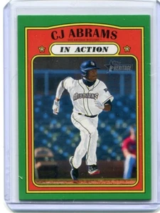 2021 Topps Heritage Minors CJ Abrams In Action Green Parallel #35/75 - Missions! - Picture 1 of 1