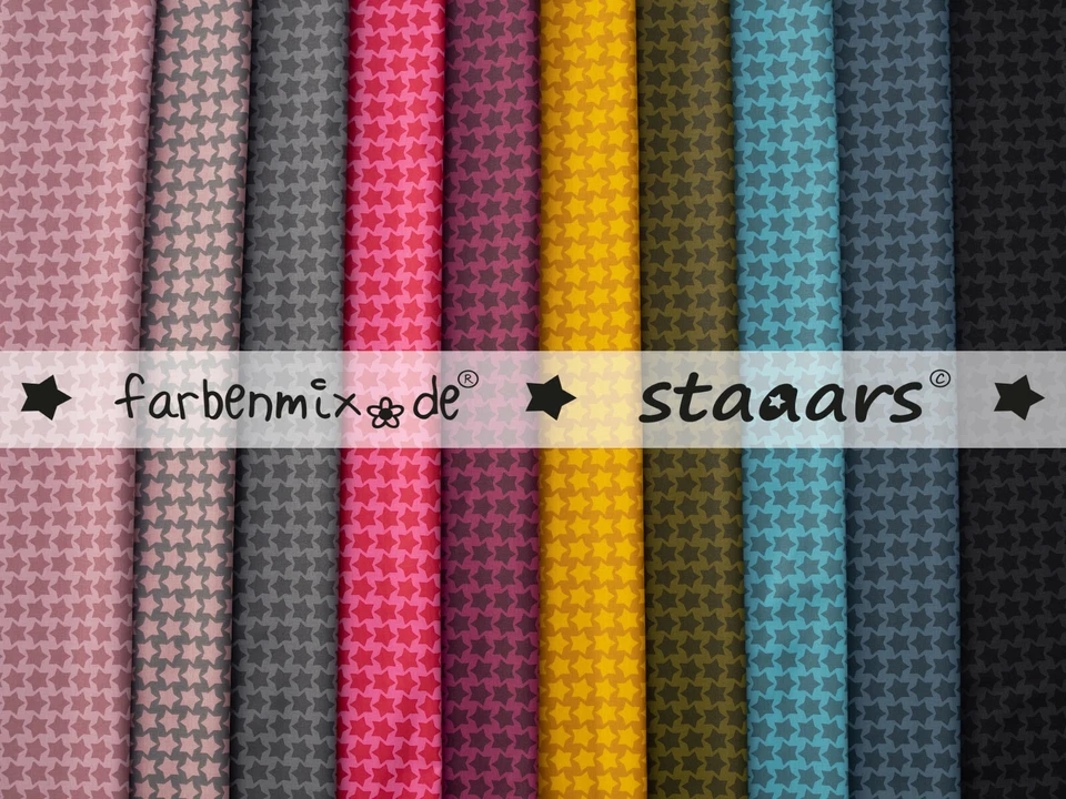 Farbenmix Staaars Baumwollstoff beschichtet Wachstuch  lebensmittelecht - Bild 1 von 1