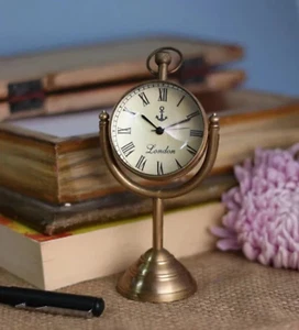 Personalized Brass Desk & Shelf Analog marine table Clock for Kitchen - Picture 1 of 4