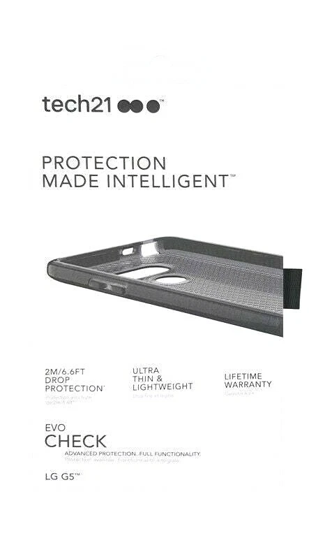 Nueva funda de gel Tech21 Evo Check genuina para Lg G5 negra Foto 1 de 1