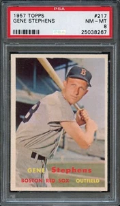 BB - 1957 Topps - #217 - Gene Stephens - PSA 8 - NM-MT - Picture 1 of 2