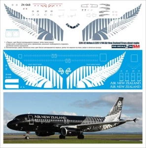 Airbus A320  Air New Zealand Crazy about Rugby 1/144 PAS-DECALS	320-32  New! - Picture 1 of 1