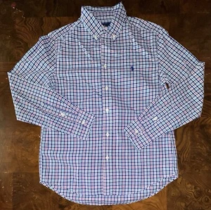 Camicia Ralph Lauren ragazzo ragazzo taglia 14 abbottonata manica lunga a quadri NUOVA - Foto 1 di 6