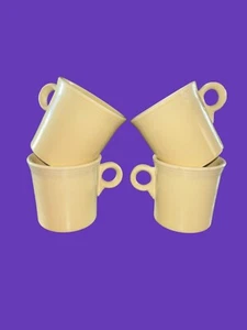 Juego de 4 tazas Fiesta Homer Laughlin con mango de anillo amarillo (1987-2002) descontinuadas - Imagen 1 de 6