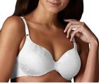 Bali Womens White Concealers Comfort Back Bra Leaf 36D Lace Back Smoothing Full