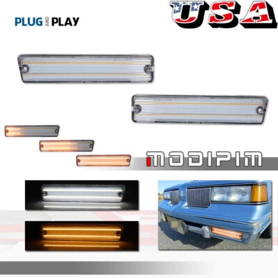 Clear Switchback LED DRL Turn Signal Lights For Oldsmobile Cutlass Supreme 81-88 - Image 1 of 4