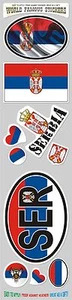 Serbia 10 stickers set flag Serbian decal bumper sticker car bike laptop SER - Bild 1 von 1