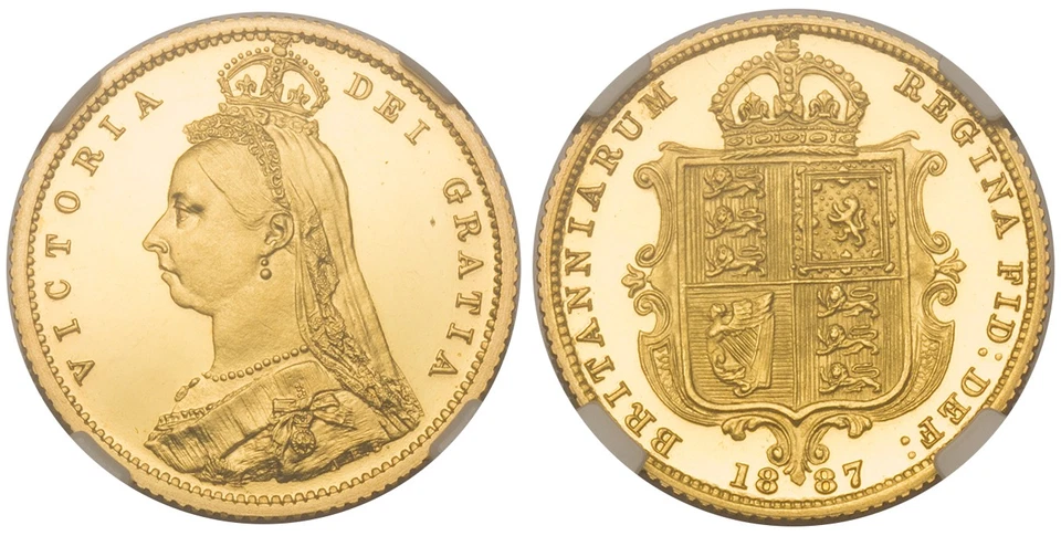 GREAT BRITAIN Victoria 1887 AV Half-Sovereign. NGC PR64UCAM (Ultra Cameo) S-3869 - Image 1 of 1