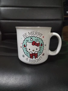Hello Kitty Mug Christmas Be Merry and Bright Ceramic 20oz Silver Buffalo - Picture 1 of 5