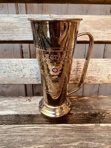 Silver Trophy Cup Vintage Antique Engraved History Award Trophies TV Movie Prop - Picture 1 of 24
