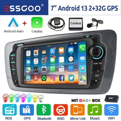 Für Seat Ibiza IV 6J 6P 2009-2013 Autoradio DAB+ Carplay Android 14 GPS Navi RDS - Bild 1 von 4