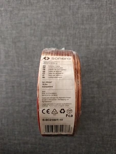 🔊 Sonero Lautsprecherkabel 2x1,5mm², CCA 10,0m, transparent, original Verpackt  - Bild 1 von 7