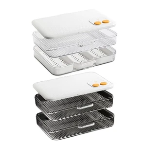 Portable Dumpling Storage Box Compartmentalized Design Double-layer Capacity - Picture 1 of 24