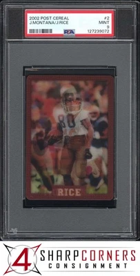 2002 POST CEREAL #2 JOE MONTANA-JERRY RICE 49ERS HOF POP 1 PSA 9 - Image 1 of 3