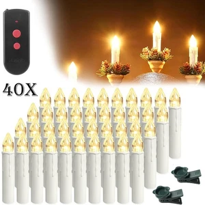 40pcs LED Weihnachtskerzen Warmweiß Kabellose Christbaumkerzen Mit Fernbedienung - Bild 1 von 19