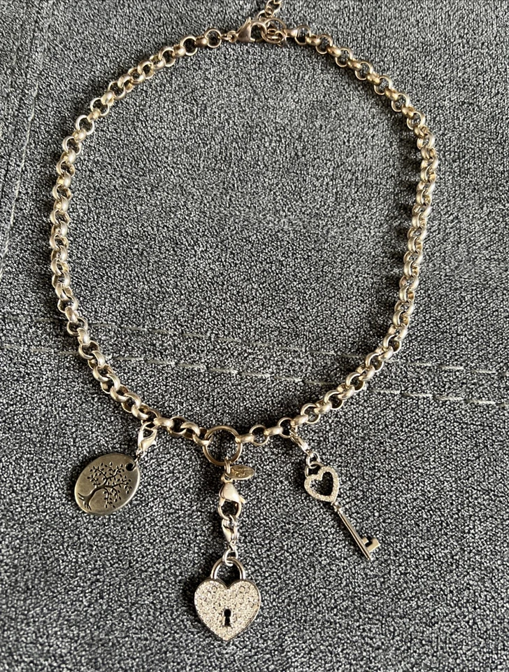 Origami Búho 3 Medallones Colgantes Tono Plata Collar Cerradura y Llave Corazón Life Is Gift Foto 1 de 4