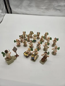 Erzgebirge Angel Wood Ornaments Orchestra Lot 20 Vtg German Hand Crafted P - Picture 1 of 22