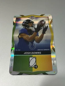 2025 Uno Elite Alt Trikots grün gelb Folie Josh Downs #048 Indianapolis Colts - Bild 1 von 2