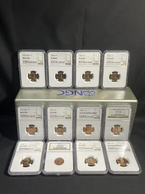 1958-1982 NGC Lot Of 12 Mint State 66-69 (See Description) - Image 1 of 4