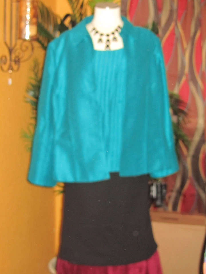 NIPON BOUTIQUE 22W NUEVO CON ETIQUETAS $320 3 piezas traje para mujer verde esmeralda y negro aqua Foto 1 de 1