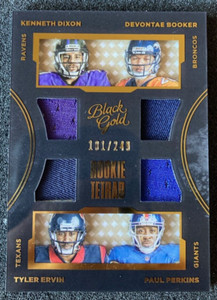 2016 Black Gold Tetrad /249 Kenneth Dixon Devontae Booker Tyler Ervin Rookie RC