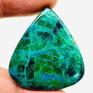81.80 Cts Natural Malachite Chrysocolla 38x35mm Pear Loose Cabochon Gemstone - Picture 1 of 13