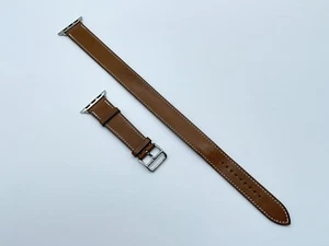 Genuine Apple Watch Hermes FAUVE Double Tour Leather Band 42mm 41mm 40mm - Picture 1 of 19
