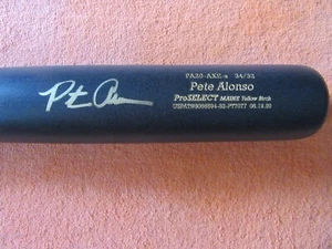 Pete Alonso Autographed NY Mets Dove Tail AXE Game Model Bat COA Fanatics & MLB - Picture 1 of 17