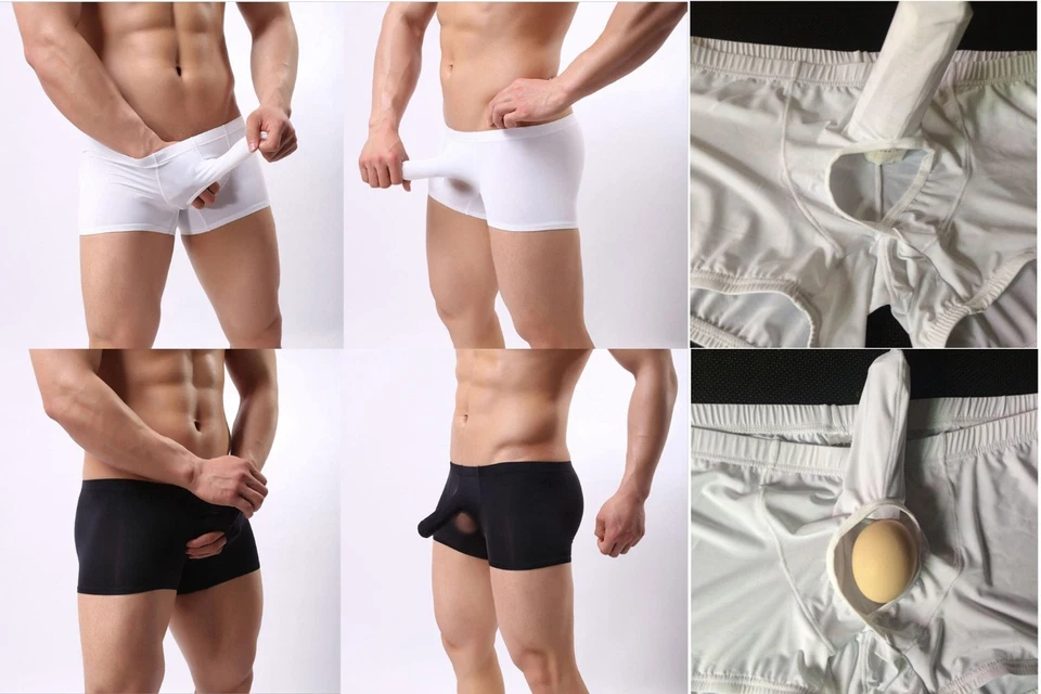 81-010 Basic Premium Boxer Pants mit Penishülle + Hodenloch Slip in S bis 2XL - Bild 1 von 4