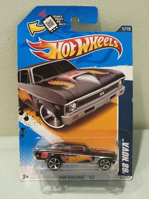 MOC Hot Wheels HW Racing '12, '68 Nova Black, 1/10, 171/247 Lot 1 - Image 1 of 2