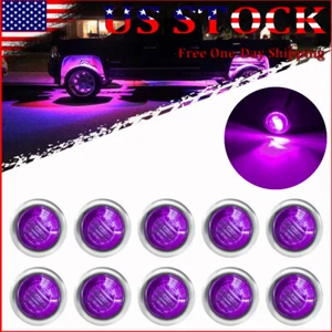 10x Purple LED Pods Rock Wheel Light Offroad Truck Stainless Base Underbody Lamp - Bild 1 von 7