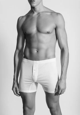 BOXER UOMO PEROFIL MODELLO CALZONCINO 100 % COTONE FILO DI SCOZIA 4-5-6-7 BIANCO