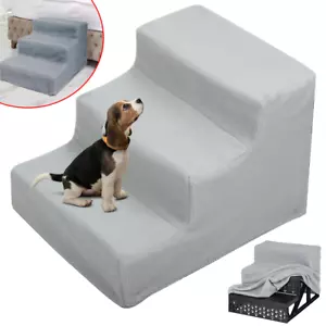 Haustiertreppe Hundetreppe Treppe 3 Stufen Plüsch-Bezug Waschbar Katzentreppe DE - Bild 1 von 11