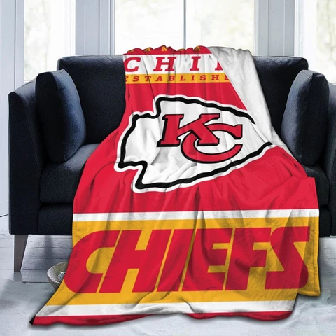 Kansas City Chiefs Winter Warm Throw Blanket Soft Sherpa Fleece Blanket Gift Cover