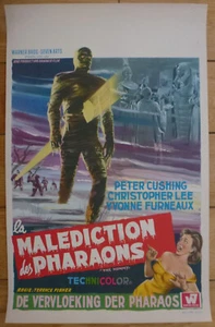 LA MALEDICTION DES PHARAONS P. Cushing 1959 Affiche Belge Originale 34x53 Poster - Picture 1 of 2