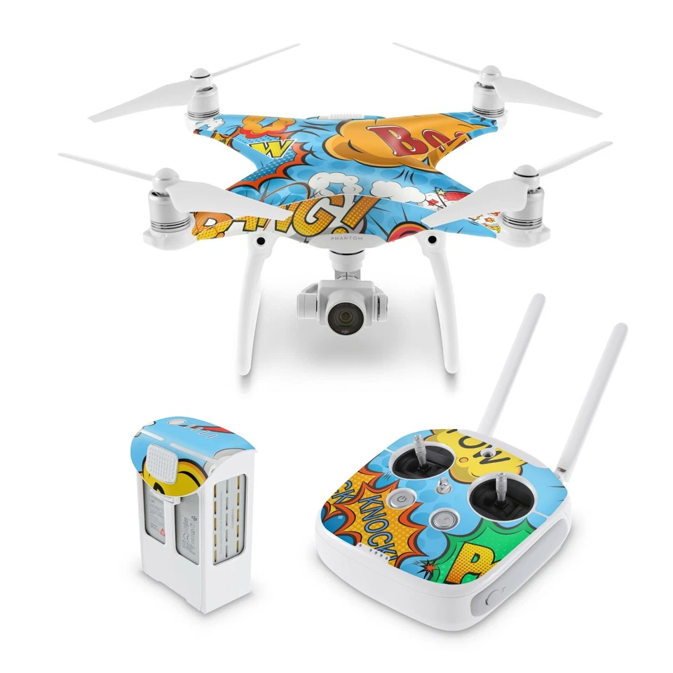 DJI Phantom 3 4 Pro Aufkleber Skin Klebefolie Schutzfolie Sticker Comics blau - Bild 1 von 1