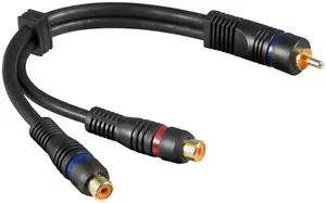 PRO 20cm RCA PHONO Y SPLITTER CABLE ADAPTER 1 Male to 2 x Female OFC Gold - Picture 1 of 9