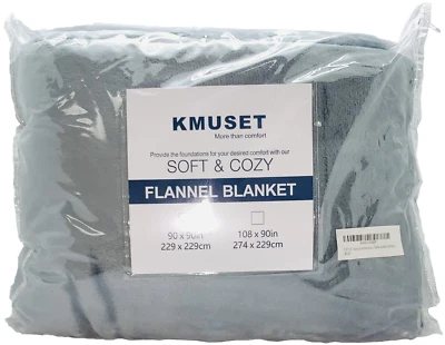 KMUSET Fleece Queen Size Lightweight Super Soft Cozy Luxury Bed Blanket Grey - Image 1 of 4