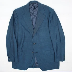 VTG 1950s LaCrosse Suit Mens 42L 36x32 Dark Teal Wool Sharkskin - Picture 1 of 14