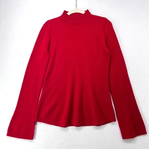 Rebecca Minkoff Sweater Women Medium Red 100% Cashmere Retro 70s Flare Classic - Picture 1 of 11