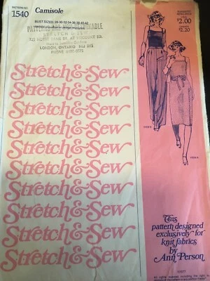 Pattern Stretch & Sew 1540, misses’ camisole retro 70s, for knit fabrics - Image 1 of 2