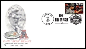 1997 Paul "Bear" Bryant FDC Legendary Football Coaches 1945-1982 H&H Cachet - Picture 1 of 2