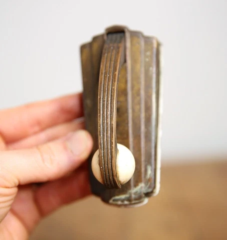 Vintage 40's Edwards Non Electric Door Knocker Chime Doorbell handle lever Cover
