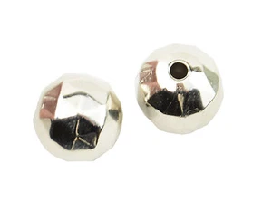 25pcs Silver Coloured Plastic Metal Look Round Bead (8-125) - Picture 1 of 1