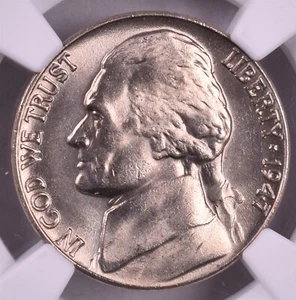 1947 Jefferson Nickel - NGC MS66 "Strong Steps" - Picture 1 of 3