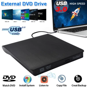 External CD DVD Drive for PC Laptop Windows Mac 10 USB 3.0 Burner Reader Player - Picture 1 of 13