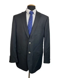 Hart Schaffner Marx Black Wool Sport Coat Blazer 44R DAMAGED Buy for Buttons - Picture 1 of 13