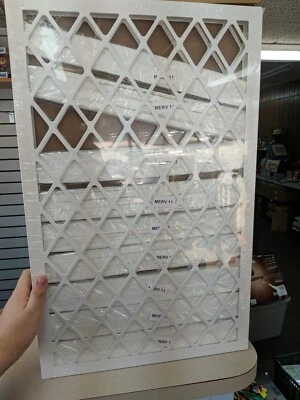 Furnace AC Air Filter MERV 11, 16" x 25" x 1" set of 9 replaceable expandable - Image 1 of 3